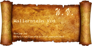 Wallerstein Vid névjegykártya